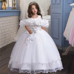 New 2026 Wedding Girl Long Dress Suitable for 8-12-Year-Old Christmas Girl's Clothing Sloppy Birthday Ball Night Dress