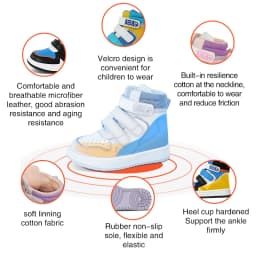 ORTOLUCKLAND Children Sneakers Orthopedic Shoes For Kid Casual Lenther Mesh Toddler Boy Girl Running Trainer Footwear Size 24-36