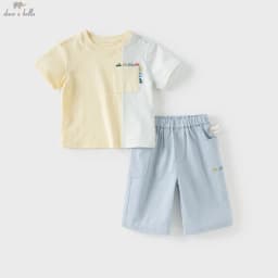 Dave Bella Boys' Pants Set Baby Fashion Casual Top Shorts Two-Piece Set Summer Children's Thin Clothing Outdoor DB2251992