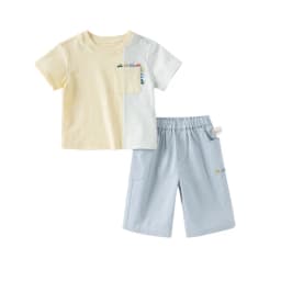 Dave Bella Boys' Pants Set Baby Fashion Casual Top Shorts Two-Piece Set Summer Children's Thin Clothing Outdoor DB2251992