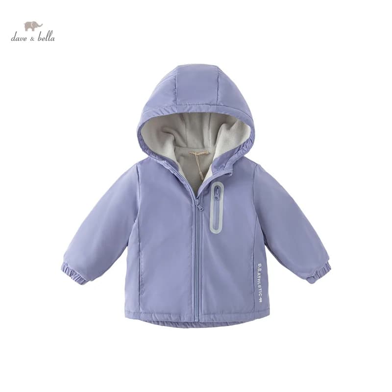 Dave Bella Children Girls Boys Plush Jacket 2023 Winter New Fashion Casual Outerwear Parkas Warm Coat Outdoor Sport DBJ15531-A