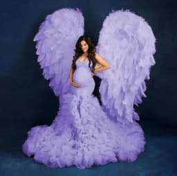 Fluffy Mermaid Tulle Maternity Dresses Side Slit Photo Shoot PhotogrAphie De Vêtements De Maternité Vestidos Para Embarazadas