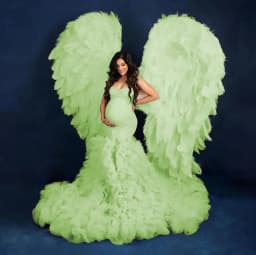 Fluffy Mermaid Tulle Maternity Dresses Side Slit Photo Shoot PhotogrAphie De Vêtements De Maternité Vestidos Para Embarazadas