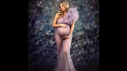 See Through Sexy Maternity Photoshoot Dresses One Shoulder Pregnant Women Photography Props Gowns Premama Evening Bathrobe Tulle
