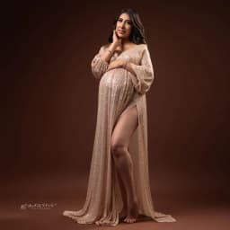 Photoshoot Photography Dress For Women V-neck Champagne Sequin Dress Maternity Photography Props Pregnant Women Party Dress