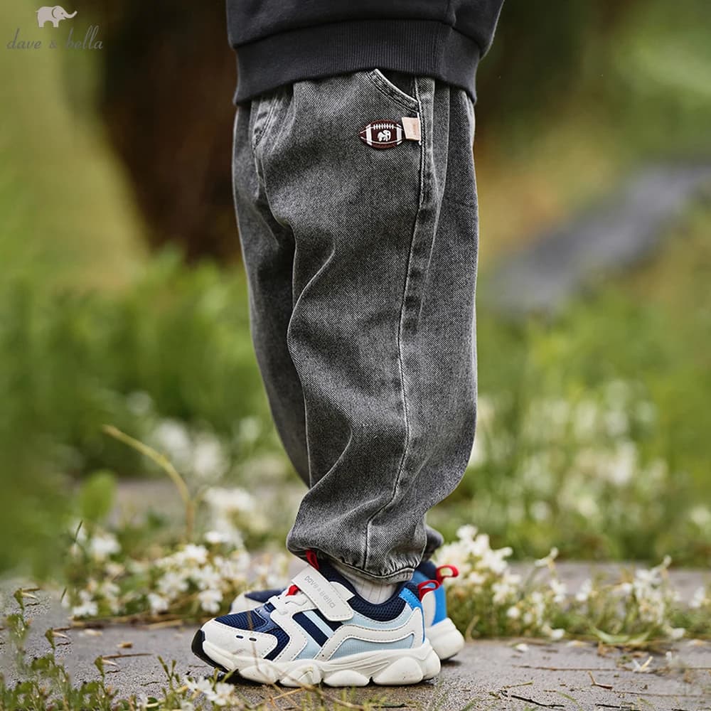 Dave Bella Children's Autumn Spring Jeans Boys Elastic Waist Cargo Pants Casual Sports Pocket Jogger Trousers DB3252504