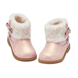 Dave Bella Girls' Leather Shoes Winter Anti Slip Baby Elegant Soft Velvet Boots Baby Pink Short Shoes Children's Boots DB4254717