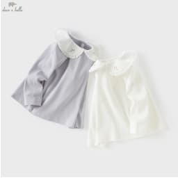 Dave Bella Children Spring Winter T-shirts Tops for Girls Cute Autumn Long Sleeve Tops Bottoming Shirt DB1250911