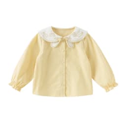 Dave Bella Children's Cotton Shirt Autumn Girls Baby Sweet Cartoon Top Blouse Comfortable Long Sleeve Top Gentle DB3253212