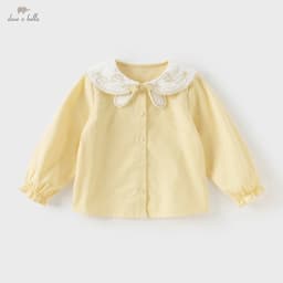 Dave Bella Children's Cotton Shirt Autumn Girls Baby Sweet Cartoon Top Blouse Comfortable Long Sleeve Top Gentle DB3253212