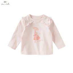 Dave Bella Children's Cotton T-shirt Summer Fashion Casual Sweet Girl's Cute Cartoon Bottoming Shirt Party Outdoor DB3252634