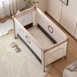 AnGku-Foldable Portable Baby Crib, Multifunction Bedside Bassinet for Babies and Toddlers, Playpen Indoor Outdoor Game