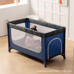 AnGku-Foldable Portable Baby Crib, Multifunction Bedside Bassinet for Babies and Toddlers, Playpen Indoor Outdoor Game
