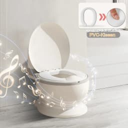Potty Training Toilet, Realistic 1:1 Potty Training Toilet, PP Training Toilet With Sound Flush PVC Seat, Splash-Proof
