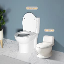 Potty Training Toilet, Realistic 1:1 Potty Training Toilet, PP Training Toilet With Sound Flush PVC Seat, Splash-Proof