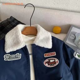 2026 New Boys Winter Quilted Jacket Korean Style Thickened Embroidered Toddler Baby Warm Cotton Padded Outerwear 90-150cm