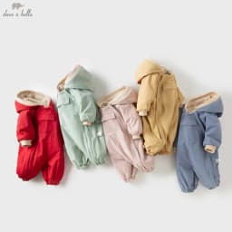 Dave Bella Baby Newborn Jumpsuit Autumn Winter Creeper Girls Boys Fashion Romper Outdoor Warm Baby Jumpsuit DB12022-C