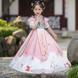 Chinese Hanfu dress for girls casual retro dress