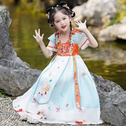 Chinese Hanfu dress for girls casual retro dress