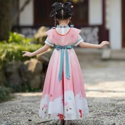 Chinese Hanfu dress for girls casual retro dress