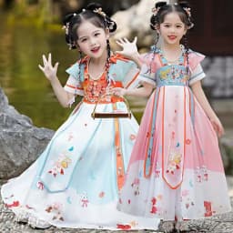 Chinese Hanfu dress for girls casual retro dress