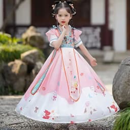 Chinese Hanfu dress for girls casual retro dress