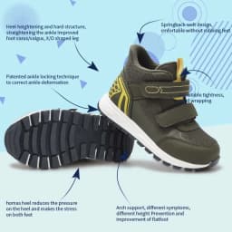 Princepard Kids Orthopedic Sneakers with Ankle Support for Clubfoot and Flatfeet Tennis Footwear Children's Corrective Shoes