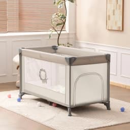 Portable baby bed, foldable 0-4 years old newborn cradle bed Multifunctional baby bed with mosquito net, mattress, cool mat