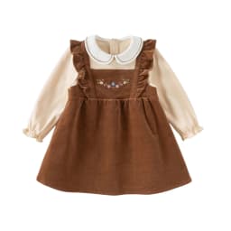 Dave Bella Children's Dress Autumn Gentle Sweet Cute Floral Girl's Fake Two-Piece Dress Party Casual Clothing Outdoor DB3253005