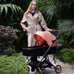 Luxury High-view Baby Stroller Two-way Foldable Baby Stroller Portable Outdoor Four-wheel Shock-absorbing Baby Stroller