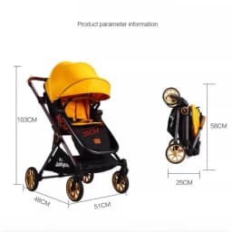 Luxury High-view Baby Stroller Two-way Foldable Baby Stroller Portable Outdoor Four-wheel Shock-absorbing Baby Stroller