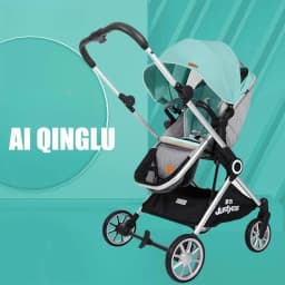 Luxury High-view Baby Stroller Two-way Foldable Baby Stroller Portable Outdoor Four-wheel Shock-absorbing Baby Stroller