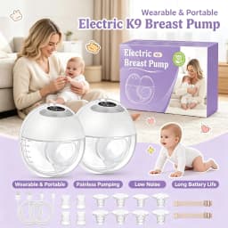 Electric Breast Pump with Dust Cap Hand Free Breastpump- Powerful Suction, Silent and Leak-Proof, 4 Modes, 12 Levels Comfort Milk Collector with 17/19/21/24/27mm Flange Size