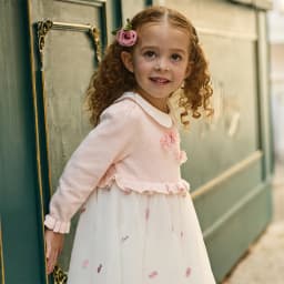 Dave Bella Girls Sweater Dress Spring Summer Long Sleeve Baby Kids Cotton Mesh Skirt Sweet Outerwear Children Clothing DB1260232