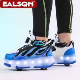 Four Wheels Children's Led Light Roller Skate Shoes For Kids Boys Girls Glowing Sports Luminous Sneakers USB Charging