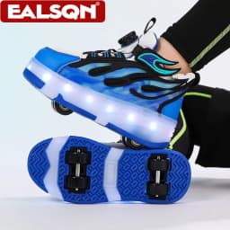 Four Wheels Children's Led Light Roller Skate Shoes For Kids Boys Girls Glowing Sports Luminous Sneakers USB Charging
