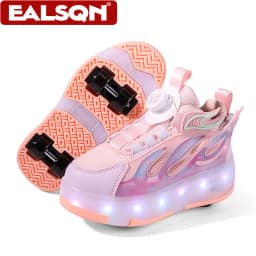 Four Wheels Children's Led Light Roller Skate Shoes For Kids Boys Girls Glowing Sports Luminous Sneakers USB Charging