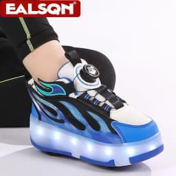 Four Wheels Children's Led Light Roller Skate Shoes For Kids Boys Girls Glowing Sports Luminous Sneakers USB Charging