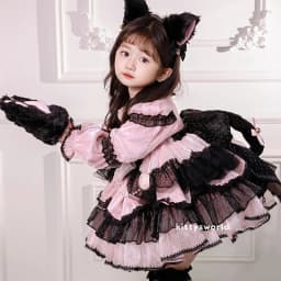 Cute Girl Lolita Dresses Birthday Party Children Dress Long Sleeves Flower High Quality Patchwork Kids Clothing Ball Gown