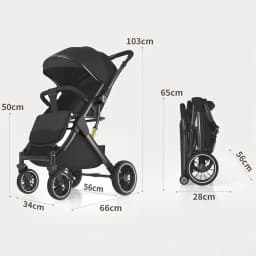 OWJHE Luxurious Light High Landscape Baby Stroller leg-sapped Seat for Newborn One Hand reline Pushchair Pram Compact Size