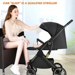 OWJHE Luxurious Light High Landscape Baby Stroller leg-sapped Seat for Newborn One Hand reline Pushchair Pram Compact Size