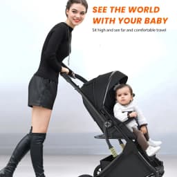 OWJHE Luxurious Light High Landscape Baby Stroller leg-sapped Seat for Newborn One Hand reline Pushchair Pram Compact Size