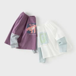 Dave Bella Children Pure Cotton T-shirt Spring Autumn Boys Clothes Baby Casual Bottoming Tops Fake Two-pieces Pullover DB1260138