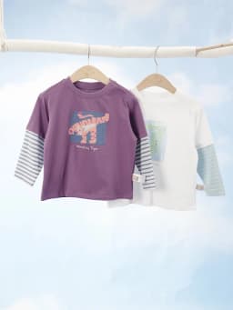 Dave Bella Children Pure Cotton T-shirt Spring Autumn Boys Clothes Baby Casual Bottoming Tops Fake Two-pieces Pullover DB1260138