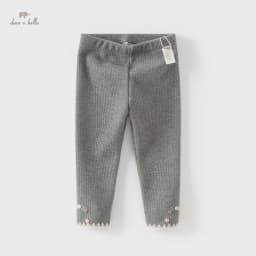 Dave Bella Girls Leggings Autumn Winter Baby Thick Pants Children Cotton Velvet Trousers Casual Elastic Kids Clothing DB4243196
