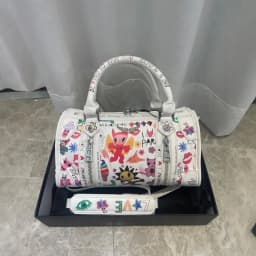 ZV2026 printed bill of lading shoulder crossbody bag European and American retro