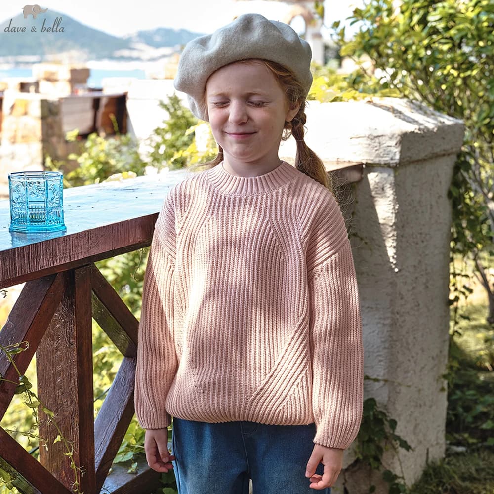 Dave Bella Children Autumn Winter Warm Pullover Sweater for Girls Knitted Sweater Outerwear Kids Clothes DK4254046