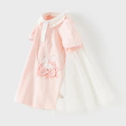 Dave Bella Girl's Summer Mesh Dress Sweet Cute Childrens Short Sleeve Princess Dress Fashion Cotton Party Outdoor DB2262387
