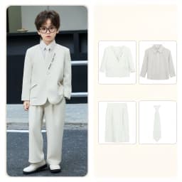Boys' Spring Summer Casual Suit Set Flower Boy Birthday Formal Wear Hosting and Recitation Performance Costume