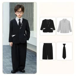 Boys' Spring Summer Casual Suit Set Flower Boy Birthday Formal Wear Hosting and Recitation Performance Costume